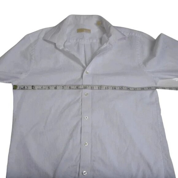 Michael Michael Kors White Button Down Dress Shirt Cotton Size 16 - Picture 9 of 10
